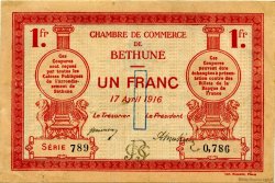 1 Franc FRANCE regionalismo y varios Béthune 1916 JP.026.17 MBC a EBC