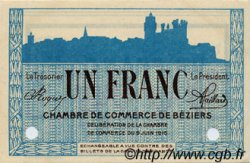 1 Franc FRANCE regionalismo y varios Béziers 1915 JP.027.16 SC a FDC