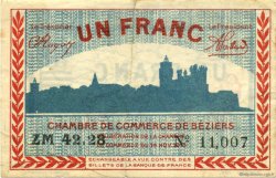 1 Franc FRANCE régionalisme et divers Béziers 1918 JP.027.23 TB