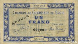 1 Franc Annulé FRANCE regionalismo y varios Blois 1915 JP.028.04 BC