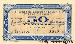 50 Centimes FRANCE regionalismo y varios Blois 1918 JP.028.09 SC a FDC
