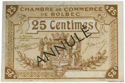 25 Centimes Annulé FRANCE regionalismo e varie Bolbec 1920 JP.029.02 AU a FDC
