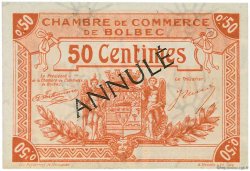 50 Centimes Annulé FRANCE regionalismo e varie Bolbec 1920 JP.029.04 AU a FDC
