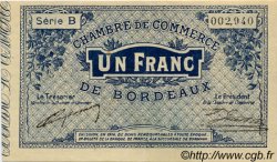 1 Franc FRANCE regionalism and miscellaneous Bordeaux 1914 JP.030.02 VF - XF