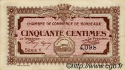 50 Centimes FRANCE regionalismo e varie Bordeaux 1917 JP.030.11 BB to SPL