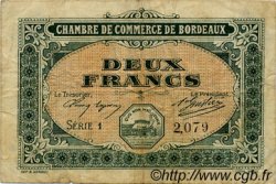 2 Francs FRANCE regionalismo y varios Bordeaux 1917 JP.030.17 BC