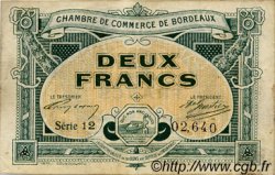 2 Francs FRANCE regionalismo y varios Bordeaux 1917 JP.030.23 MBC a EBC