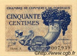 50 Centimes FRANCE regionalismo e varie Bordeaux 1921 JP.030.28 AU a FDC