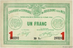 1 Franc FRANCE Regionalismus und verschiedenen Boulogne-Sur-Mer  1914 JP.031.12 S