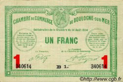 1 Franc FRANCE regionalism and miscellaneous Boulogne-Sur-Mer  1914 JP.031.15 F