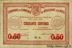 50 Centimes FRANCE régionalisme et divers Boulogne-Sur-Mer  1914 JP.031.17 TB