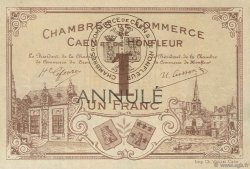 1 Franc Annulé FRANCE regionalism and miscellaneous Caen et Honfleur 1920 JP.034.02 AU+