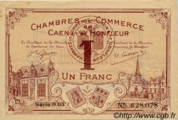 1 Franc FRANCE Regionalismus und verschiedenen Caen et Honfleur 1918 JP.034.06 SS to VZ