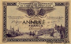 2 Francs Annulé FRANCE regionalism and various Caen et Honfleur 1918 JP.034.11 AU+