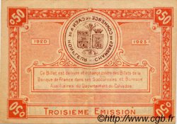 50 Centimes FRANCE Regionalismus und verschiedenen Caen et Honfleur 1918 JP.034.16 S