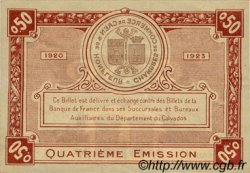 50 Centimes FRANCE Regionalismus und verschiedenen Caen et Honfleur 1918 JP.034.20 fST to ST