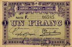 1 Franc FRANCE regionalism and miscellaneous Cahors 1915 JP.035.14 VF - XF