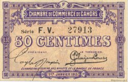 50 Centimes FRANCE regionalismo e varie Cahors 1915 JP.035.16 AU a FDC