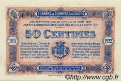50 Centimes FRANCE regionalism and miscellaneous Cahors 1917 JP.035.17 VF - XF