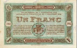 1 Franc FRANCE regionalism and miscellaneous Cahors 1918 JP.035.22 AU+