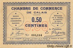 50 Centimes FRANCE regionalismo y varios Calais 1914 JP.036.01 SC a FDC