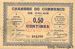50 Centimes FRANCE regionalism and various Calais 1914 JP.036.01 VF - XF