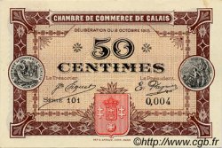 50 Centimes FRANCE regionalism and various Calais 1915 JP.036.07 AU+