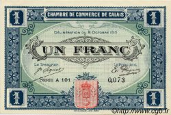 1 Franc FRANCE regionalism and various Calais 1915 JP.036.15