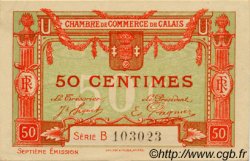 50 Centimes FRANCE regionalism and various Calais 1918 JP.036.40 AU+
