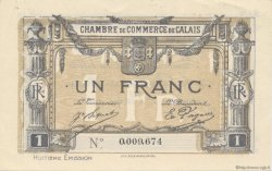 1 Franc FRANCE regionalism and miscellaneous Calais 1916 JP.036.43 AU+
