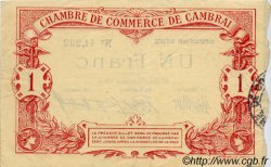1 Franc FRANCE regionalism and miscellaneous Cambrai 1914 JP.037.11 VF - XF