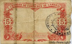 5 Francs FRANCE regionalism and miscellaneous Cambrai 1914 JP.037.14 VF - XF