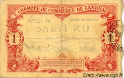 1 Franc FRANCE regionalism and miscellaneous Cambrai 1914 JP.037.21 VF - XF