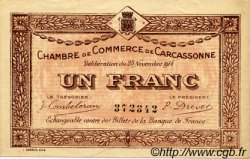 1 Franc FRANCE regionalismo y varios Carcassonne 1914 JP.038.06 MBC a EBC