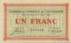 1 Franc FRANCE Regionalismus und verschiedenen Carcassonne 1920 JP.038.17 fST to ST