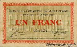 1 Franc FRANCE regionalism and miscellaneous Carcassonne 1920 JP.038.17 VF - XF