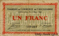 1 Franc FRANCE regionalism and miscellaneous Carcassonne 1920 JP.038.17 F