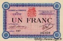 1 Franc FRANCE régionalisme et divers Cette, actuellement Sete 1915 JP.041.05 SPL à NEUF