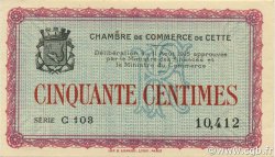 50 Centimes FRANCE regionalism and miscellaneous Cette, actuellement Sete 1915 JP.041.10 AU+