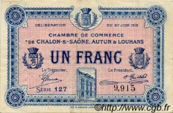 1 Franc FRANCE Regionalismus und verschiedenen Châlon-Sur-Saône, Autun et Louhans 1916 JP.042.04 SS to VZ