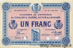 1 Franc Spécimen FRANCE regionalism and miscellaneous Châlon-Sur-Saône, Autun et Louhans 1916 JP.042.05 AU+