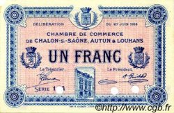 1 Franc Spécimen FRANCE régionalisme et divers Châlon-Sur-Saône, Autun et Louhans 1916 JP.042.05 TTB à SUP