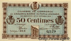 50 Centimes FRANCE regionalism and various Châlon-Sur-Saône, Autun et Louhans 1916 JP.042.08 AU+