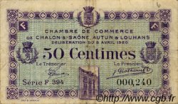 50 Centimes FRANCE regionalismo e varie Châlon-Sur-Saône, Autun et Louhans 1920 JP.042.24 MB