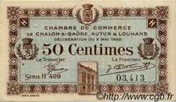 50 Centimes FRANCE regionalism and various Châlon-Sur-Saône, Autun et Louhans 1922 JP.042.32 VF - XF