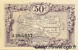 50 Centimes FRANCE regionalismo y varios Chalons, Reims, Épernay 1922 JP.043.01 SC a FDC