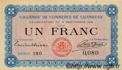 1 Franc FRANCE regionalism and miscellaneous Chambéry 1915 JP.044.01 VF - XF