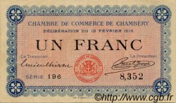 1 Franc FRANCE Regionalismus und verschiedenen Chambéry 1916 JP.044.05 fST to ST