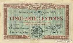 50 Centimes FRANCE régionalisme et divers Chambéry 1916 JP.044.08 TTB à SUP