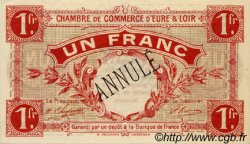 1 Franc Annulé FRANCE regionalism and various Chartres 1915 JP.045.04 AU+